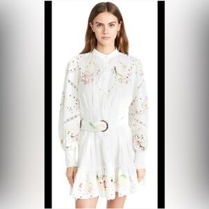 Hemant and Nandita Pleated Dress Short with Buckle Belt